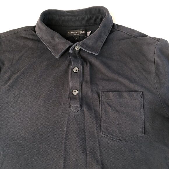 Banana Republic Mens Core Temp Pocket Polo Black Size Large - Picture 8 of 16